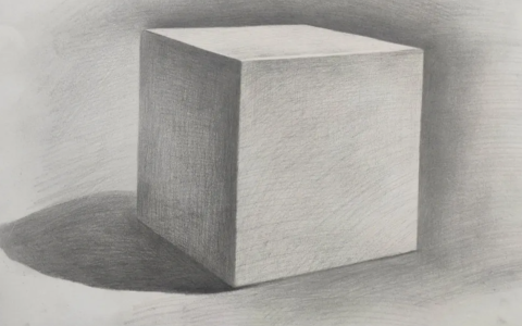 2024年春江苏开放大学素描运用透视原理画几何体作品参考