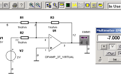 2024年春江苏开放大学模拟电子技术及应用实验四：加法电路与积分电路的仿真测量
