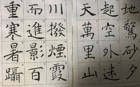 2024年秋江苏开放大学楷书临摹褚遂良《雁塔圣教序》示例