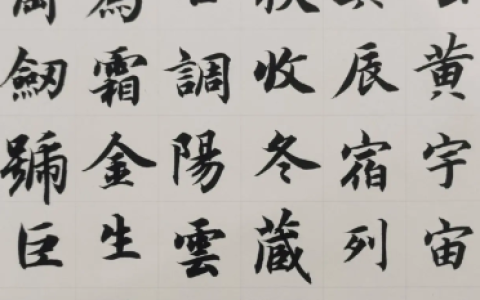 2024年秋江苏开放大学楷书临摹《智永千字文》一张示例