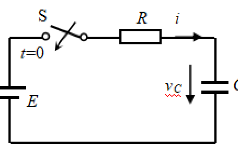 【简答题】在图所示电路中，已知E=20V，R=5KΩ，C=100μF，设电容初始储能为零。求：电压uc(t)。