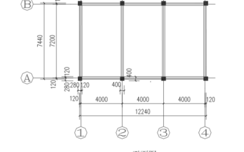如图,某单位办公楼屋面现浇钢筋砼有梁板，板厚为100mm，A、B、1、4轴截面尺寸为240×500 mm，2、3轴截面尺寸为240×350 mm，柱截面尺寸为400×400 mm。请根据《清单计价规范》的有关规定，计算现浇钢筋砼有梁板的砼工程量。