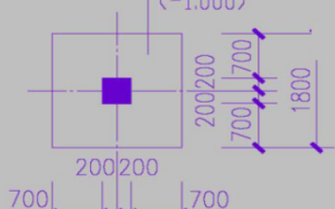 下图为独基基础的平法结构施工图，看图回答问题：问题：1、基础高度是（）mm；2、基础底板配筋如何X方向为（）；Y方向为（）；3、（-1.000）是指（）。
